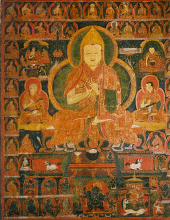 tsongkhapa thangka restored